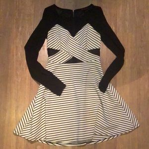 Striped Sheer Skater Dress